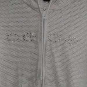 Bebe hoodie mesh fabric lightweight white XL